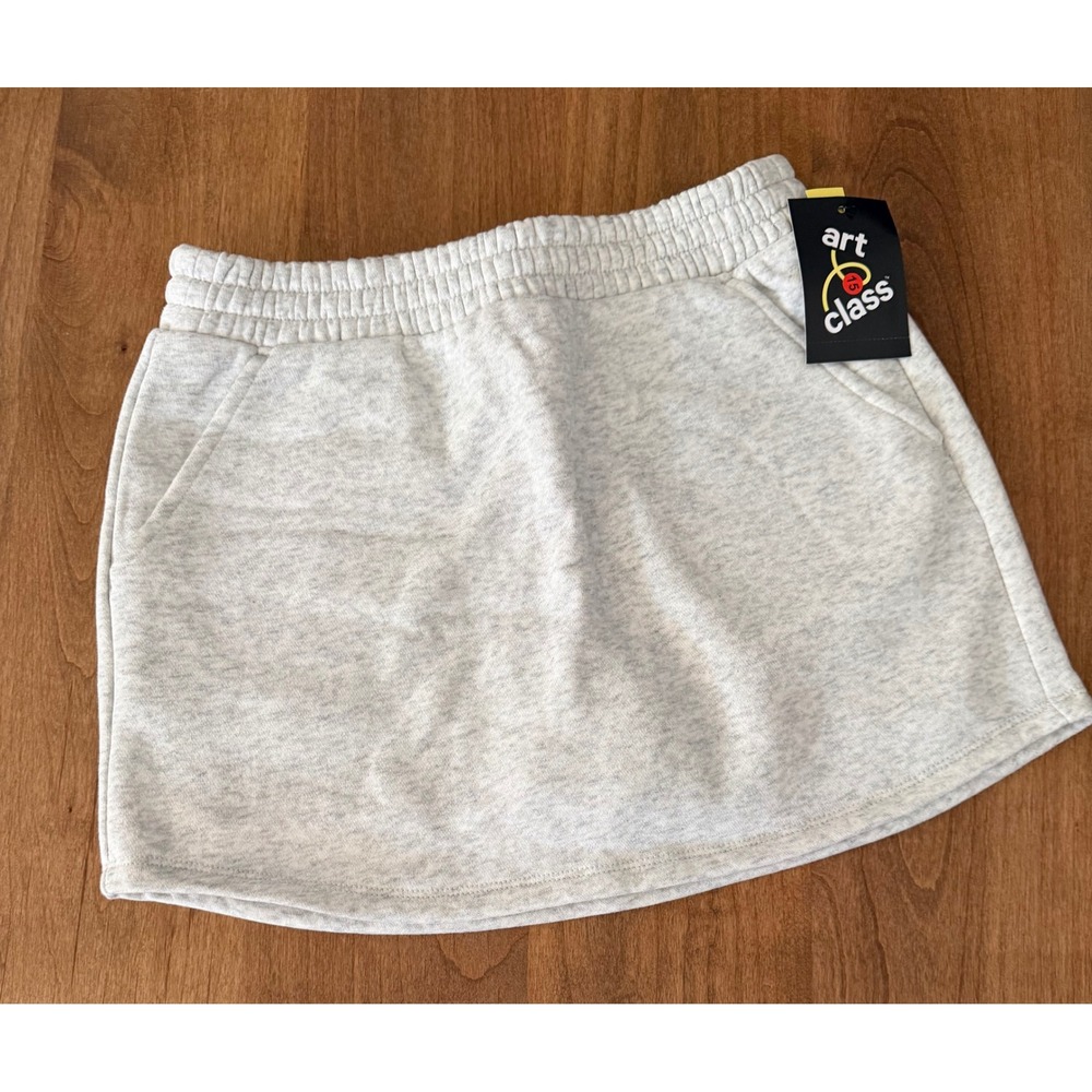 Art Class Girls Gray Heather Fleece Skort Size large 10/12 NWT
